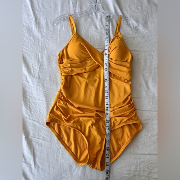 NWOT Jantzen Mustard Yellow Elegantly Draped One-Piece Swimsuit 8 - Picture 14 of 15
